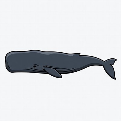 Cartoon Humpback Whale Illustration