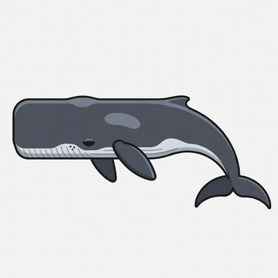Cartoon humpback whale illustration