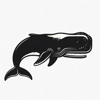 Humpback whale silhouette illustration