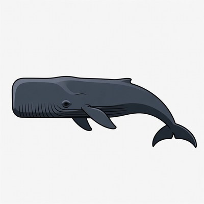 Cartoon Humpback Whale Illustration