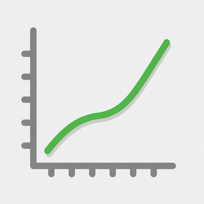Green upward trend line graph