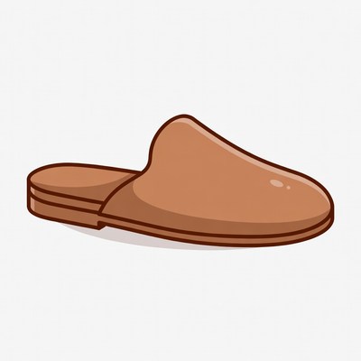 Brown Leather Slippers Illustration