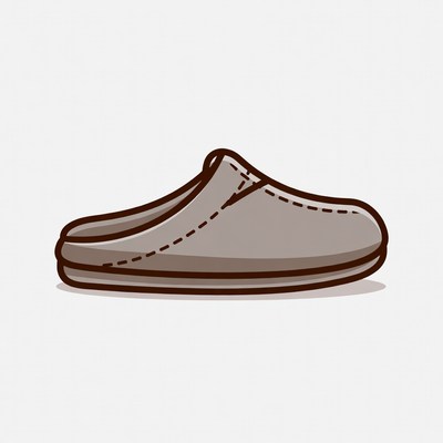 Gray Slippers Illustration