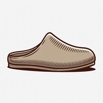 Brown Slippers Illustration