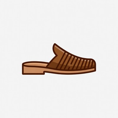Brown Woven Leather Slipper Clipart