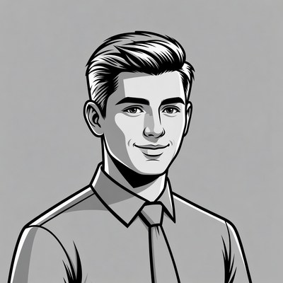 Young man smiling in suit