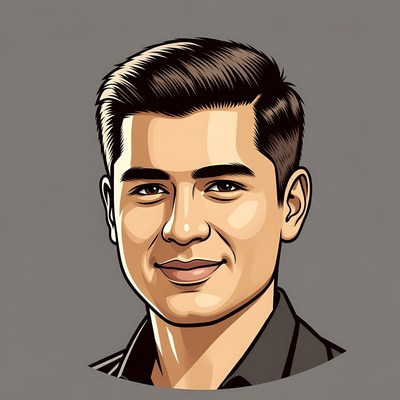 Young man portrait illustration