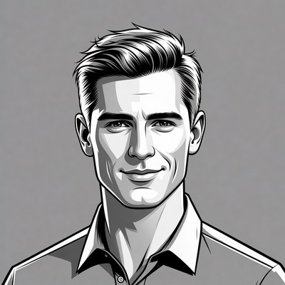 Handsome man with side-parted hair