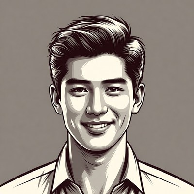 Smiling Asian man portrait
