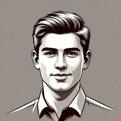 Handsome man with slicked hair