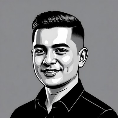 Smiling Asian man portrait