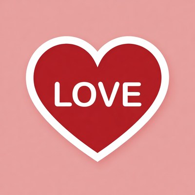Red Heart LOVE Sticker