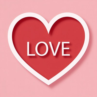 Red Heart LOVE Illustration