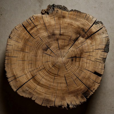 Tree stump cross section