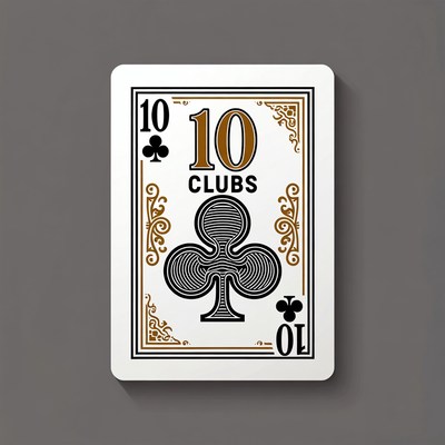 Ten of Clubs Playing Card