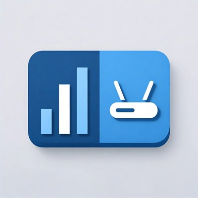 Blue WiFi Signal Bars Icon