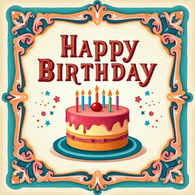 Happy Birthday Cake Illustration