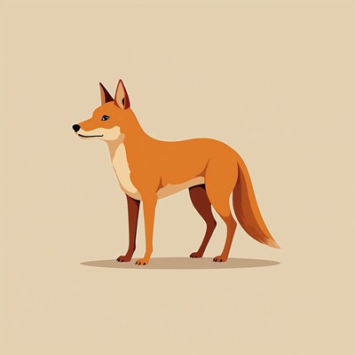 Red Fox Standing Side View