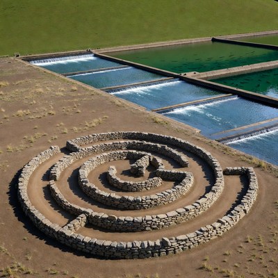 Stone Spiral Maze Aerial View