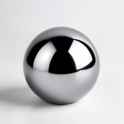 Shiny metallic silver ball