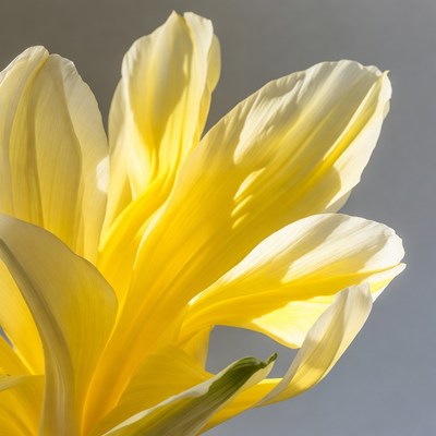 Yellow tulip flower close-up
