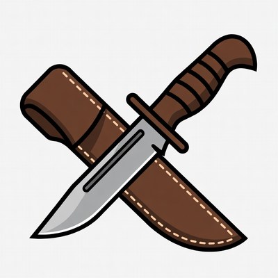 Knife in Leather Sheath