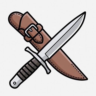 Knife in Leather Sheath