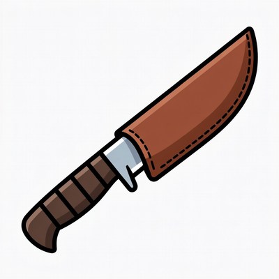 Knife in Brown Leather Sheath