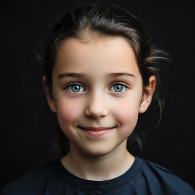 Smiling girl with blue eyes