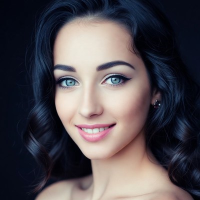 Beautiful woman with green eyes