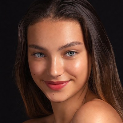 Beautiful young woman smiling close-up
