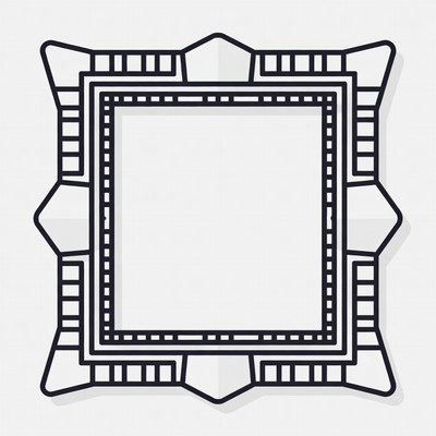 Ornate Black Line Art Frame