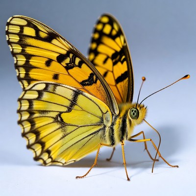 Yellow Butterfly with Black Spots