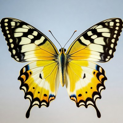Yellow Butterfly with Black Wings