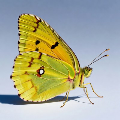 Yellow butterfly with black spots