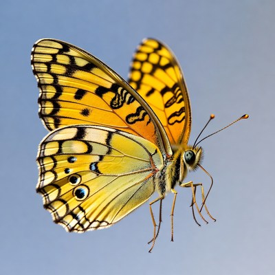 Yellow butterfly with black spots