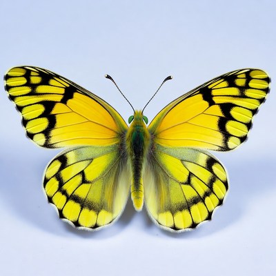 Yellow butterfly with black wings