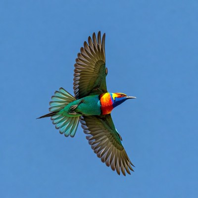 Colorful Bee-Eater Bird Flying