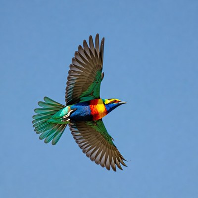 Colorful Bee-Eater Bird Flying