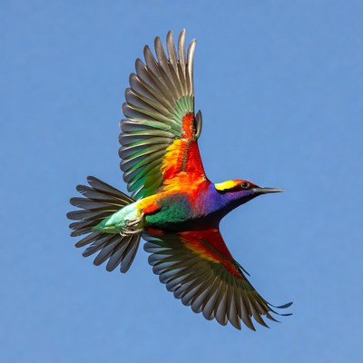 Colorful Bee-Eater Bird Flying