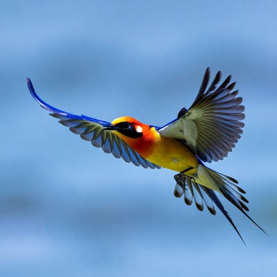 Colorful Bee-eater Bird Flying