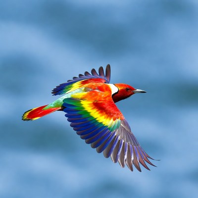 Colorful Rainbow Lorikeet Flying