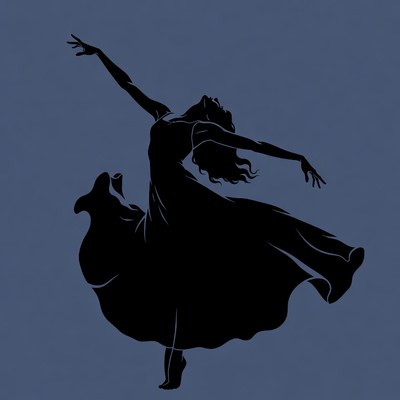 Dancing woman silhouette illustration