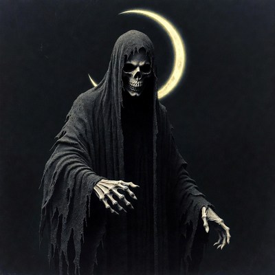 Grim Reaper with Crescent Moon