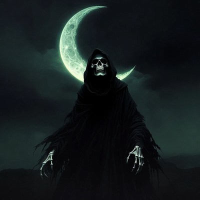 Grim Reaper with Crescent Moon