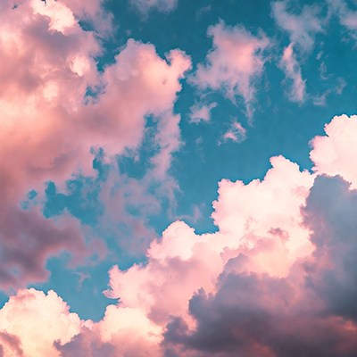 Pink and Blue Sunset Clouds