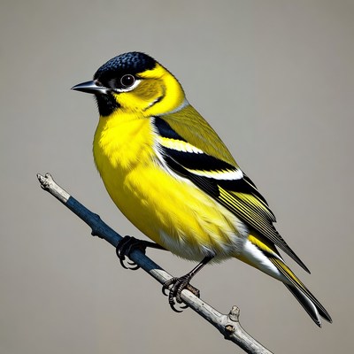 Yellow Warbler Perched on Branch