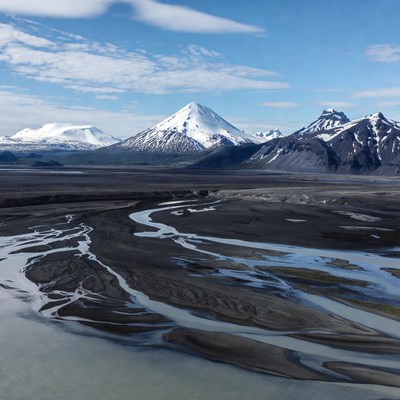 Snowy Mountains and Glacial River