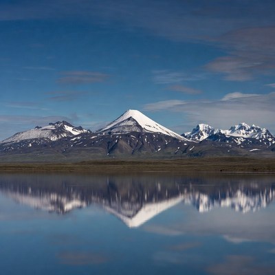 Snowy Mountains Reflected in Lake