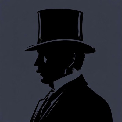 Man in top hat silhouette
